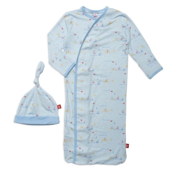 Magnetic Me Lighthouse Sailboat Gown with Cap- Size NB-3 Months - Picture 1 of 8